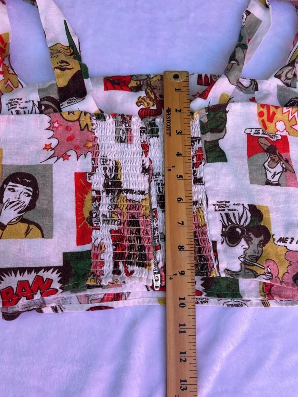 Reformation Comic Print Crop Top - Multicolor - Picture 8 of 16